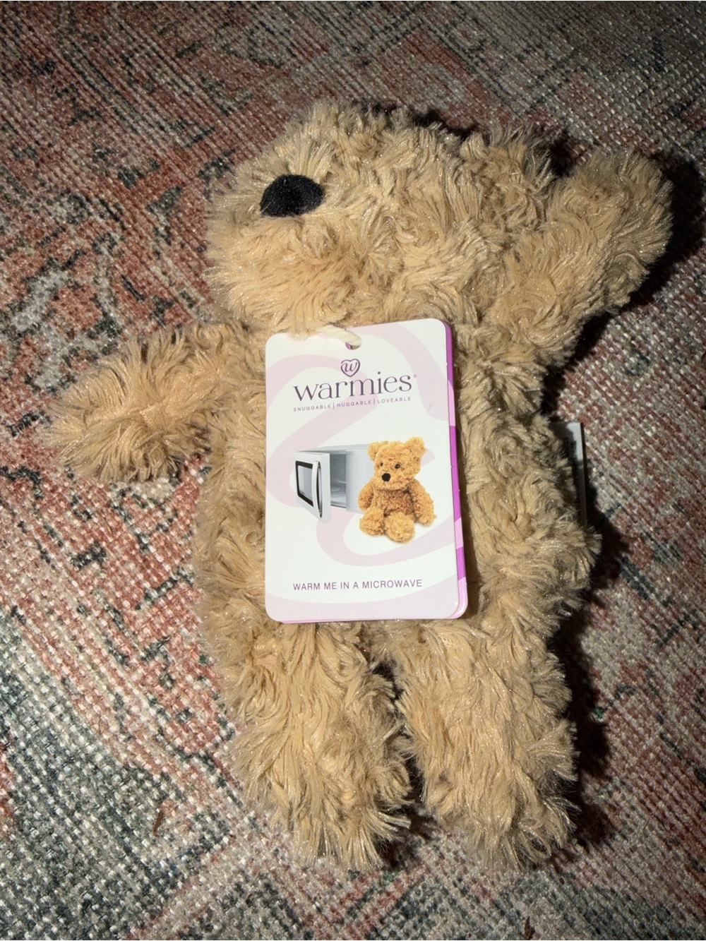 Warmies Brown Curly Bear - Plush Microwavable NWT Mini 7” - Picture 3 of 8